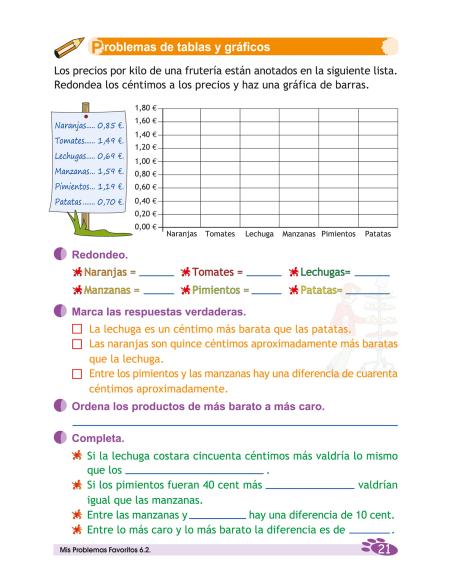 Mis Problemas Favoritos 6.2 - Números decimales III. Fracciones III. Porcentajes