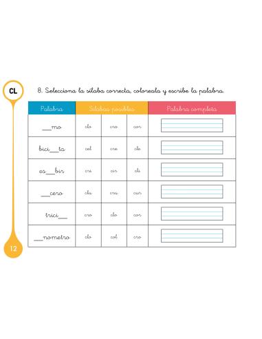 Sílabas trabadas CL/CR