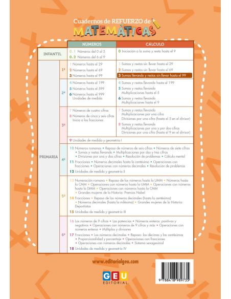 Cuadernos de refuerzo de matemáticas. Matemáticas comprensivas. Cálculo 3