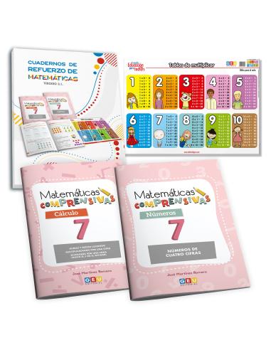 Pack cuadernos de refuerzo de matemáticas, tercero 3.1