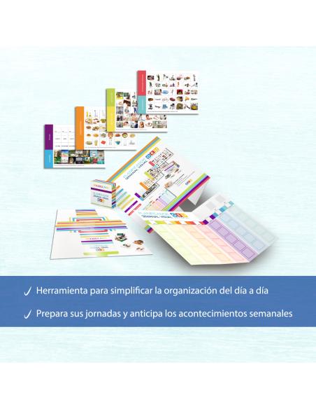 Planificador visual semanal con imagen real y velcro adhesivo