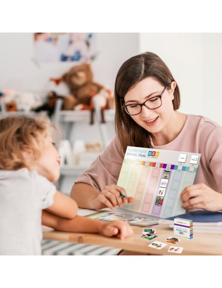 Planificador visual semanal con imagen real y velcro adhesivo