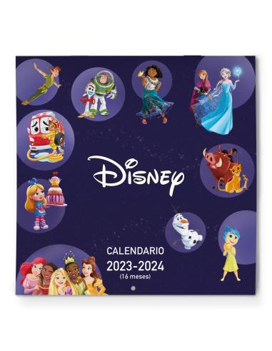 Calendario de Pared Disney 2023-2024 16 Meses Certificado FSC 30x30 cm Pictogramas 288 Pegatinas y Pósters de Elemental