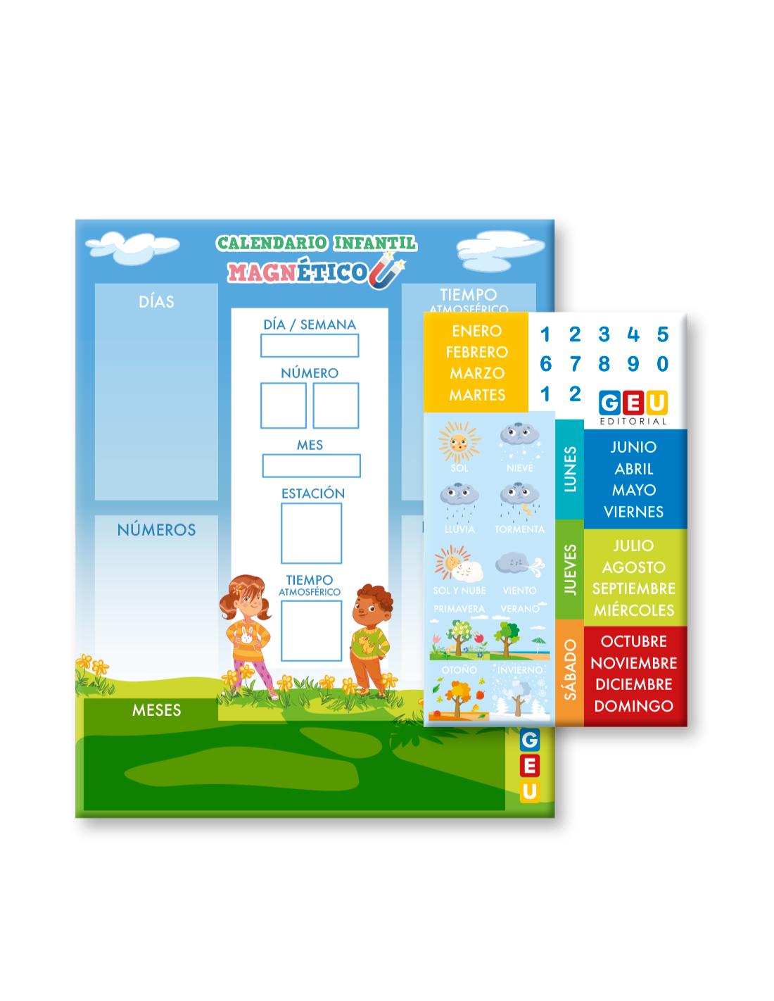 ☆ Calendario Magnético Para Niños Juego educativo Infantil Aprende Días  Meses Estaciones y Tiempo Atmosférico Con Imanes ® Edit