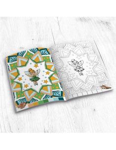 cuaderno de mandalas de princesas Disney junto a 12 colores acuarelables para colorear 2