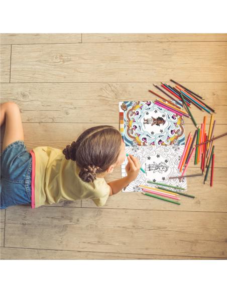 Princesas Disney. Mandalas para colorear más set de 12 colores  para pintar. Cuaderno en A4 con dibujos de princesas para pintar