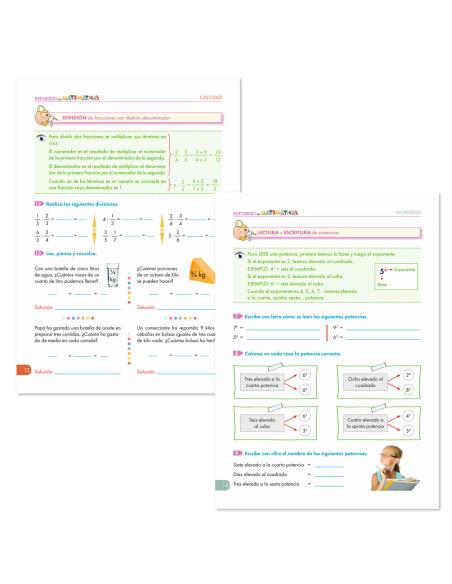 Repaso Matemáticas 6 Primaria | Matemáticas Comprensivas - Refuerzo de Matemáticas | Pack Cuadernos 16, 17 y 18 - Editorial GEU