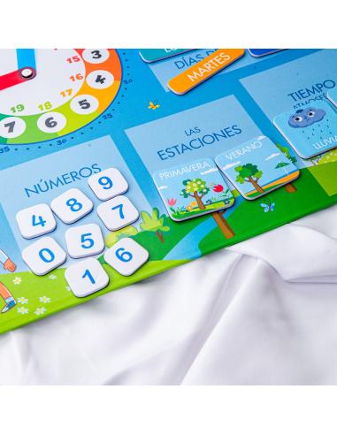 Calendario reloj magnético infantil.