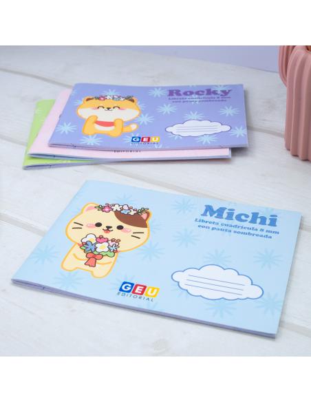 Pack de libretas en cuadrícula con pauta sombreada 8mm