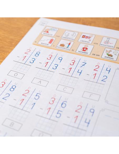Cuaderno de refuerzo con matemáticas, Cálculo 2 adaptación con pictogramas