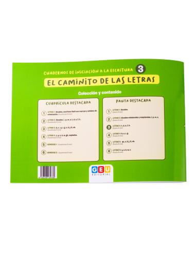 El caminito de las letras · Cuaderno 3 · Pauta...