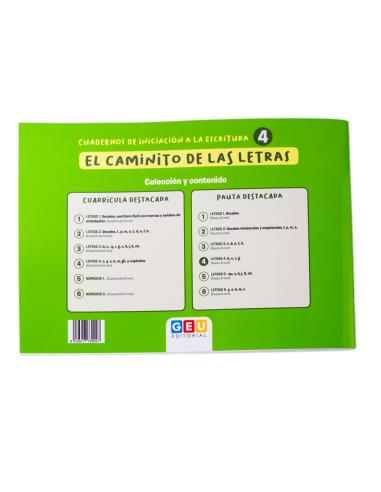 El caminito de las letras · Cuaderno 4 · Pauta...