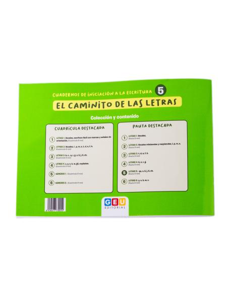 El caminito de las letras · Cuaderno 5 · Pauta destacada 6 mm