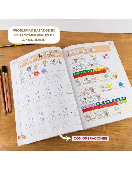 Cuaderno de refuerzo con matemáticas, Cálculo 3 adaptación con pictogramas