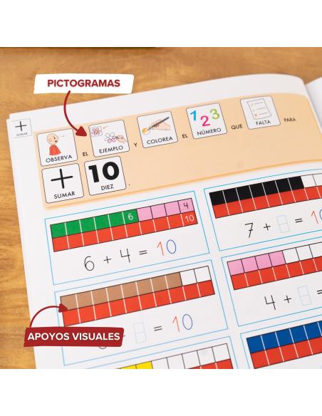 Cuaderno de refuerzo con matemáticas, Cálculo 3 adaptación con pictogramas