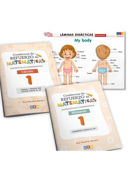 Pack cuadernos de refuerzo de matemáticas, Primero 1.1