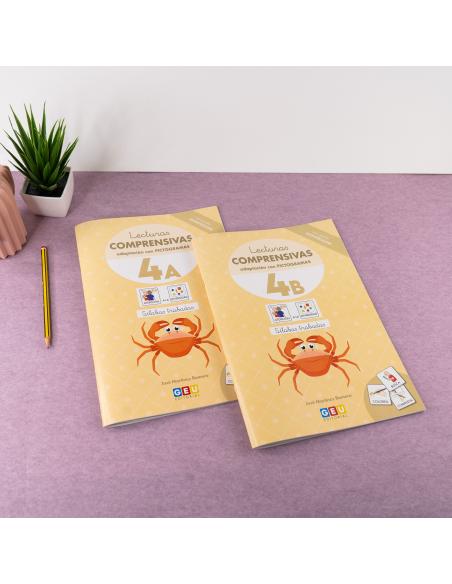Lecturas comprensivas 4A. Leo sílabas trabadas. Adaptación con pictogramas