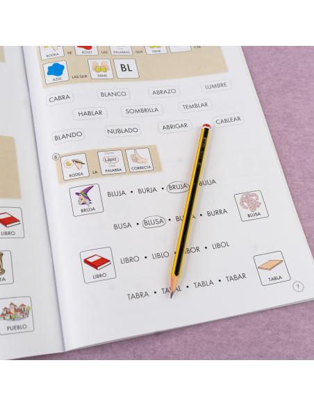 Lecturas comprensivas 4A. Leo sílabas trabadas. Adaptación con pictogramas