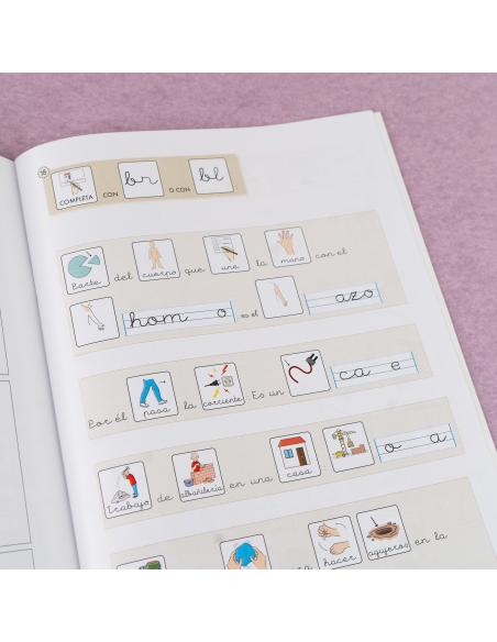 Lecturas comprensivas 4A. Leo sílabas trabadas. Adaptación con pictogramas