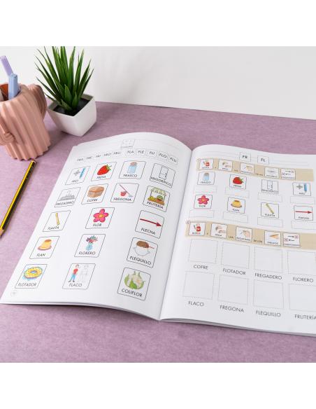 Lecturas comprensivas 4A. Leo sílabas trabadas. Adaptación con pictogramas