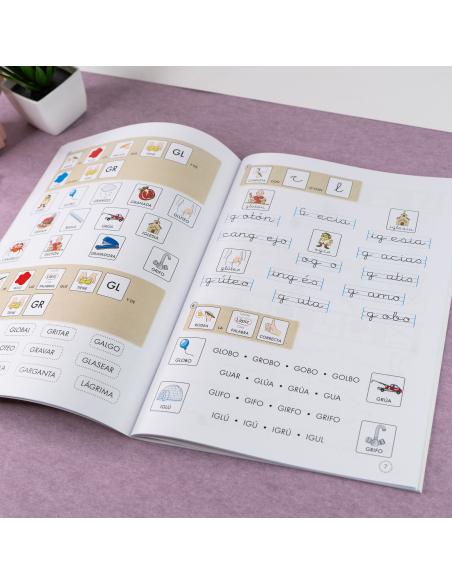 Lecturas comprensivas 4B. Leo sílabas trabadas. Adaptación con pictogramas