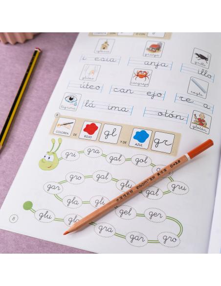 Lecturas comprensivas 4B. Leo sílabas trabadas. Adaptación con pictogramas