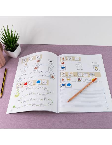 Lecturas comprensivas 4B. Leo sílabas trabadas. Adaptación con pictogramas