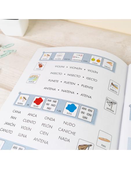 Lecturas comprensivas 3. Sílabas Inversas. Adaptación con pictogramas pauta montessori