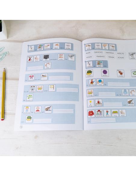 Lecturas comprensivas 3. Sílabas Inversas. Adaptación con pictogramas pauta montessori