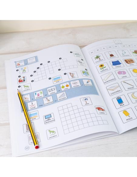 Lecturas comprensivas 3. Sílabas Inversas. Adaptación con pictogramas pauta montessori