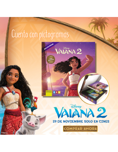 Vaiana 2 cuento con pictogramas en mayúscula