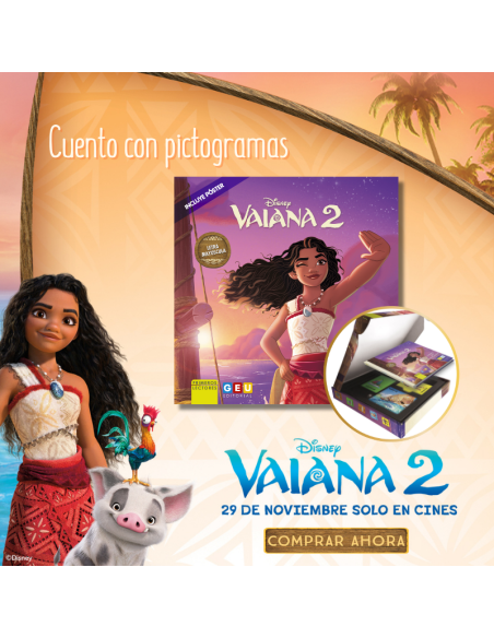 Vaiana 2 - Cuento con Pictogramas en Letra Mayúscula