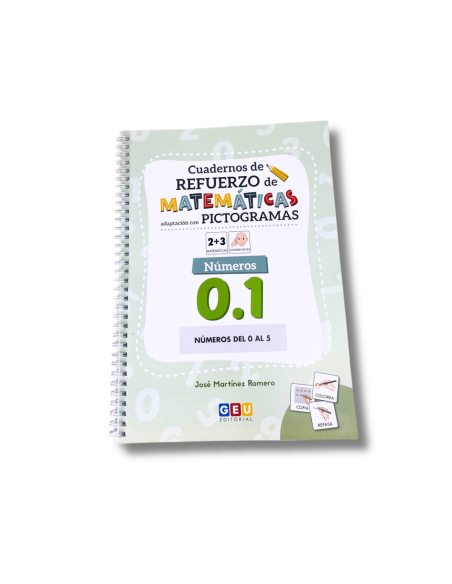 Cuaderno de refuerzo con matemáticas, números 0.1 adaptación con pictogramas