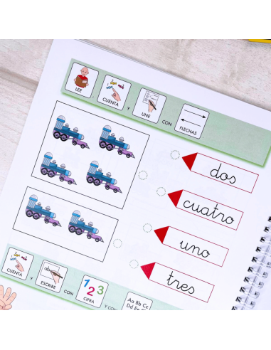 Cuaderno de refuerzo con matemáticas, números...