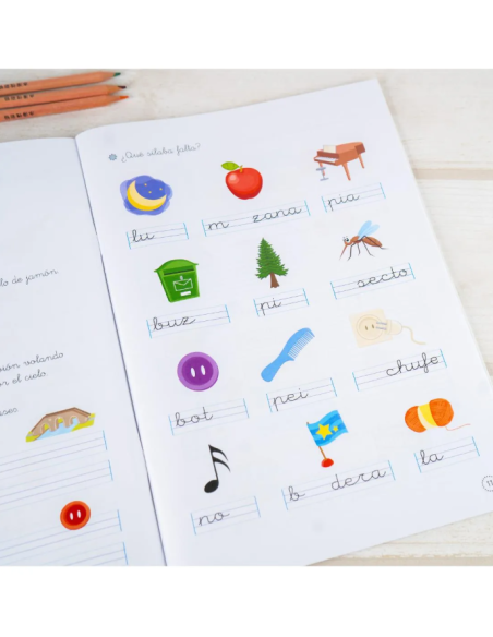 Lecturas comprensivas 3. Leo sílabas inversas. Pauta montessori