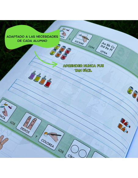 Cuaderno de refuerzo con matemáticas, números 0.2 adaptación con pictogramas