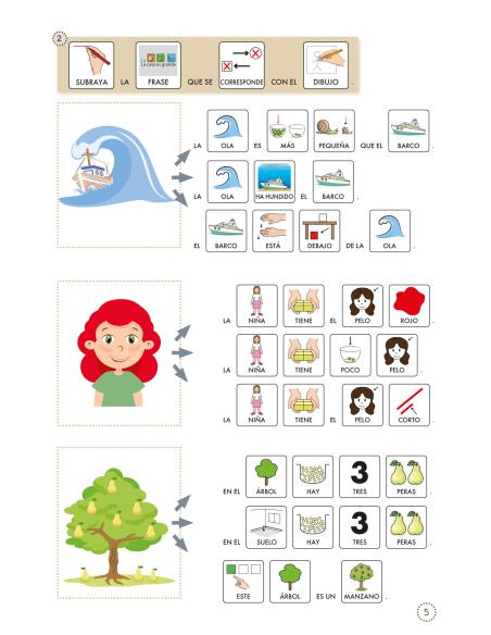 Lecturas Comprensivas 5 A - Frases. Adaptación con pictogramas