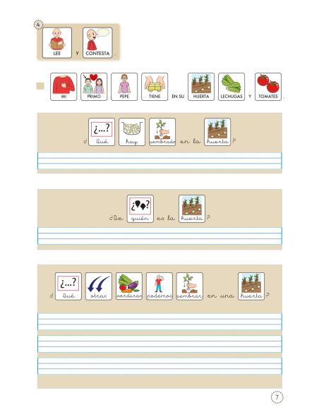 Lecturas Comprensivas 5 A - Frases. Adaptación con pictogramas