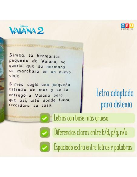 Cuento Vaiana 2 Cuentos con fácil lectura para dislexia