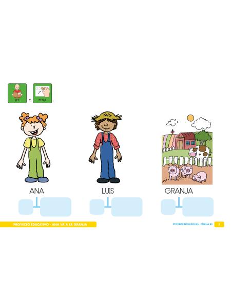 Pack proyecto educativo. Ana va a la granja.