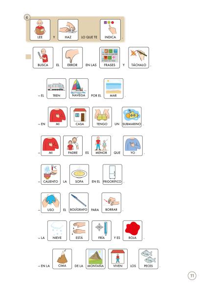 Lecturas Comprensivas 5 b - Frases. Adaptación con pictogramas
