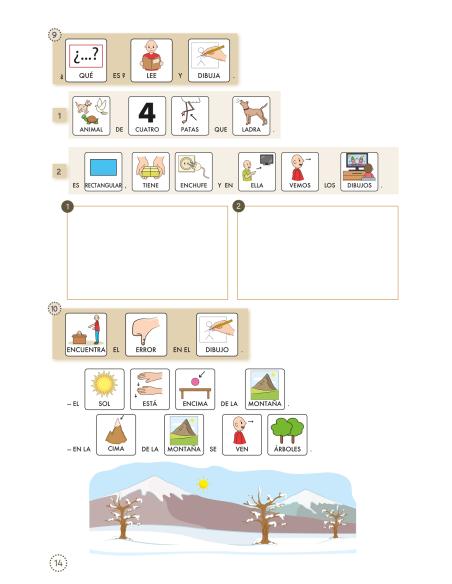 Lecturas Comprensivas 5 b - Frases. Adaptación con pictogramas