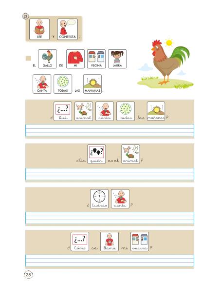 Lecturas Comprensivas 5 b - Frases. Adaptación con pictogramas