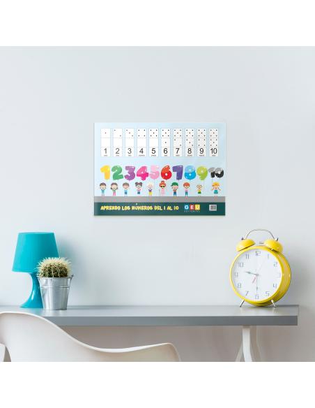 Lámina Didáctica Aprendo los números del 1-10 con Editorial GEU