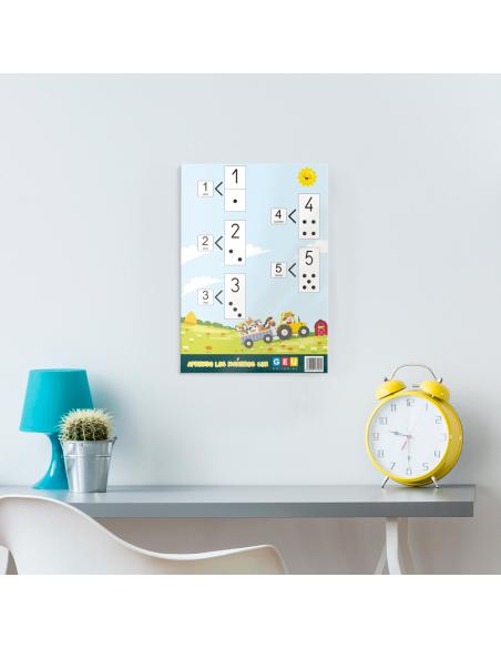 Lámina Didáctica Aprendo los números del 1-5 con Editorial GEU