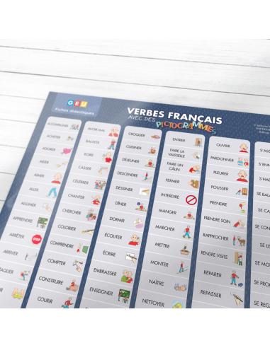 Verbes en français avec des pictogrammes....