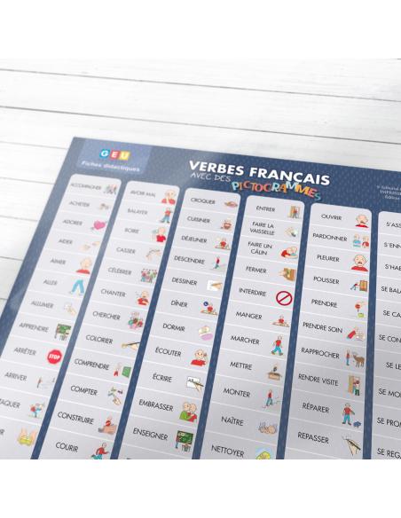Verbes en français avec des pictogrammes. (Verbos en francés)