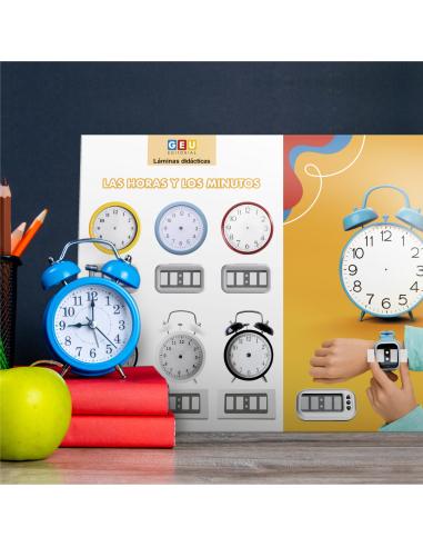 Láminas didácticas. Las horas y los minutos