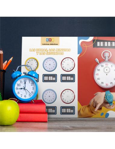 Láminas didácticas. Las horas, los minutos y...
