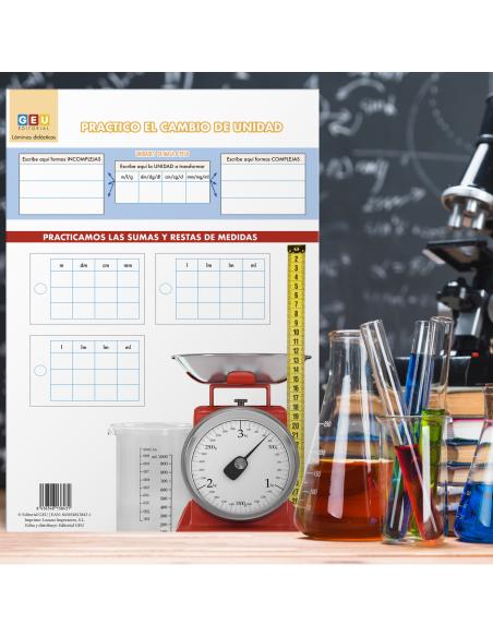 Lámina Educativa: Practico el cambio de unidad